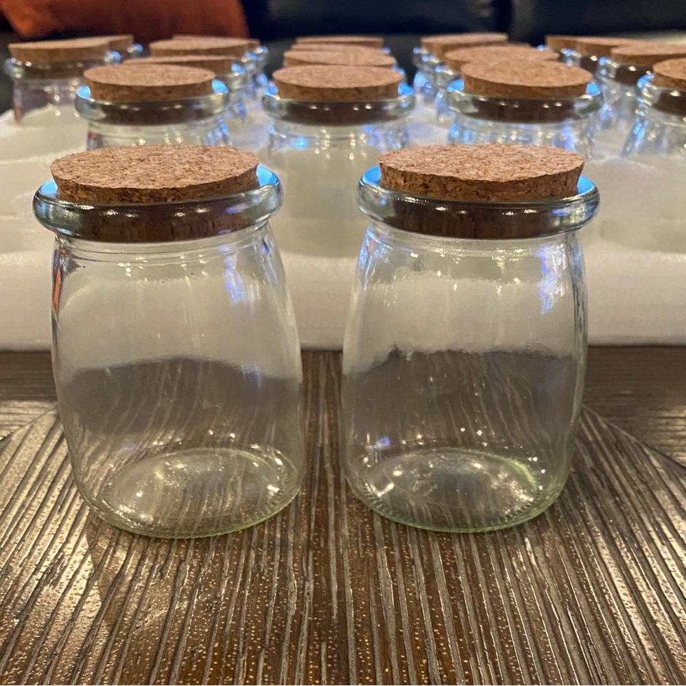 Sets of 10 Glass Jars With Cork Lids 6oz
